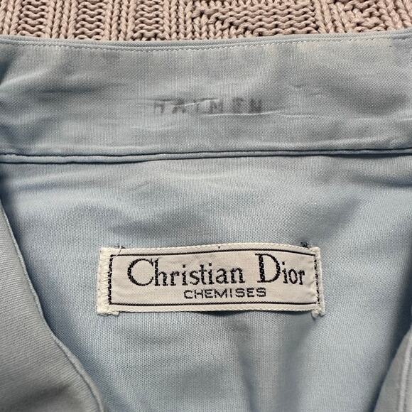 Vintage Christian Dior blue button down size L - Picture 4 of 6